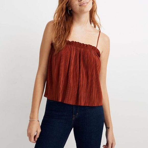 madewell rust pleated cami - Picture 1 of 5